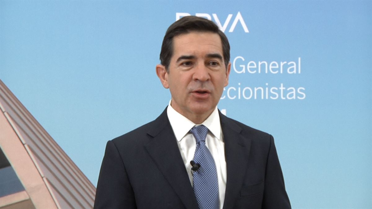 El presidente del BBVA, Carlos Torres Vila, en la Junta General de Accionistas del BBVA