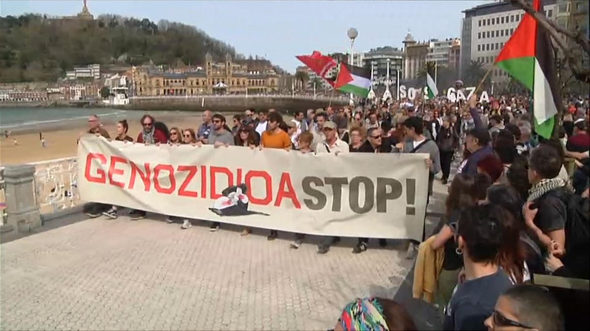 Manifestación por Palestina en Donostia. EITB Media. 