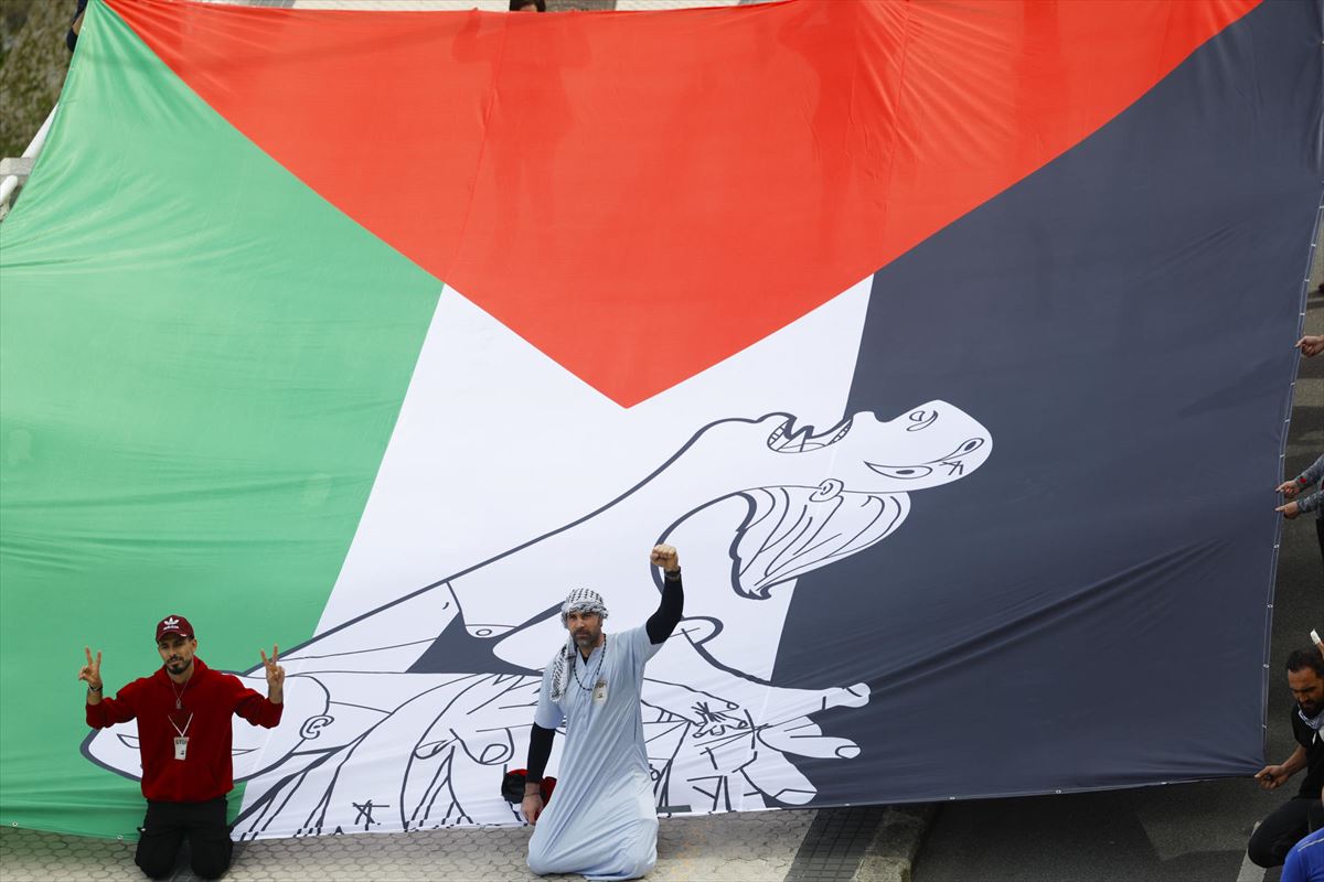 Manifestación por Palestina en Donostia. EFE