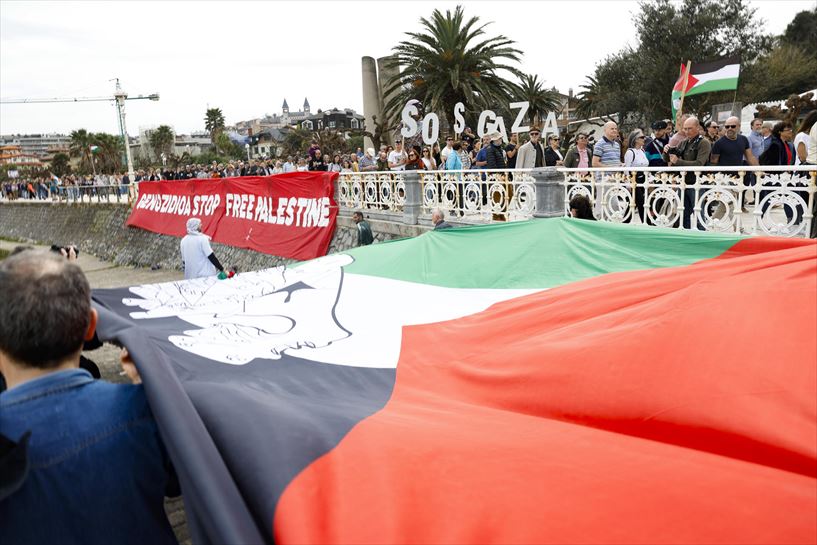 Manifestación por Palestina en Donostia. EFE