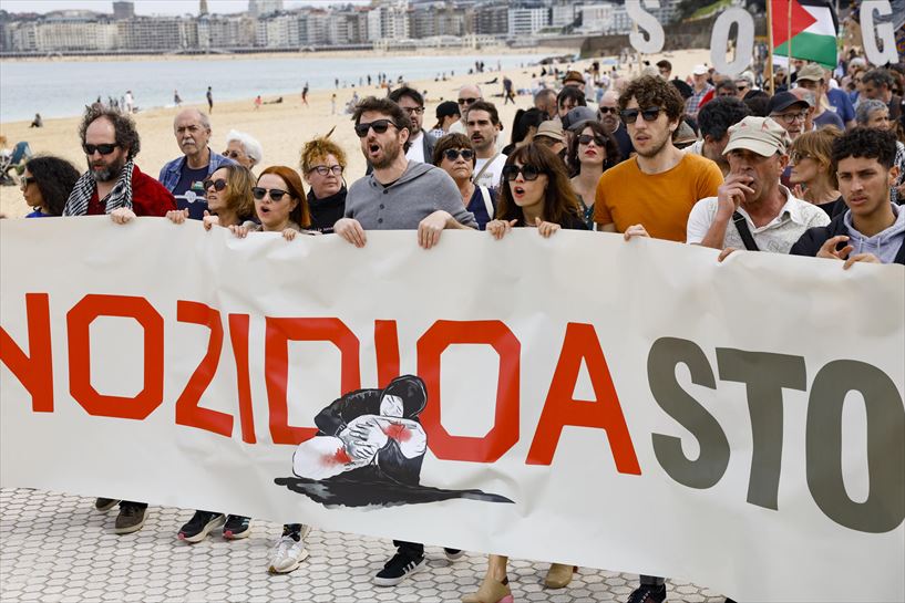 Manifestación por Palestina en Donostia. EFE