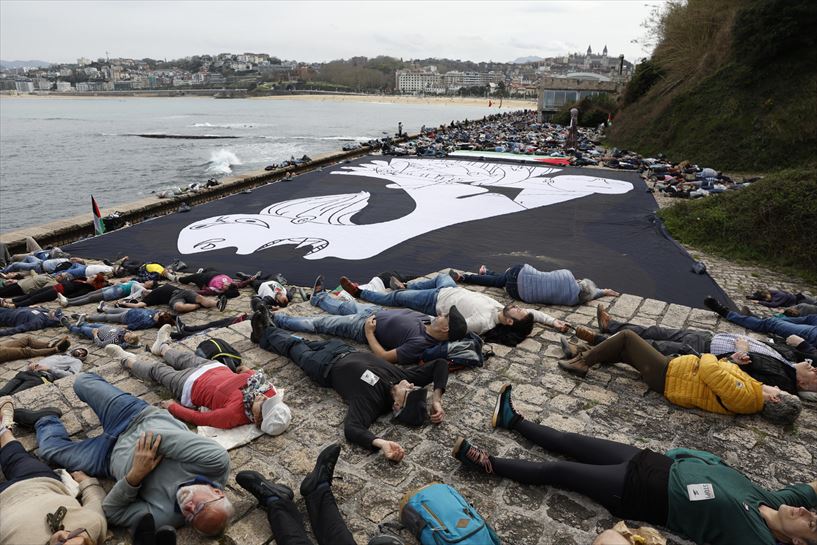 Manifestación por Palestina en Donostia. EFE