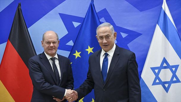 Olaf Scholz eta Benjamin Netanyahu