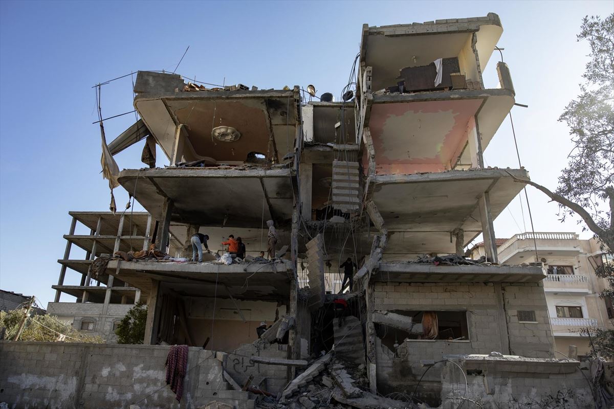 Destrucción en el sur de la Franja de Gaza. Foto: EFE