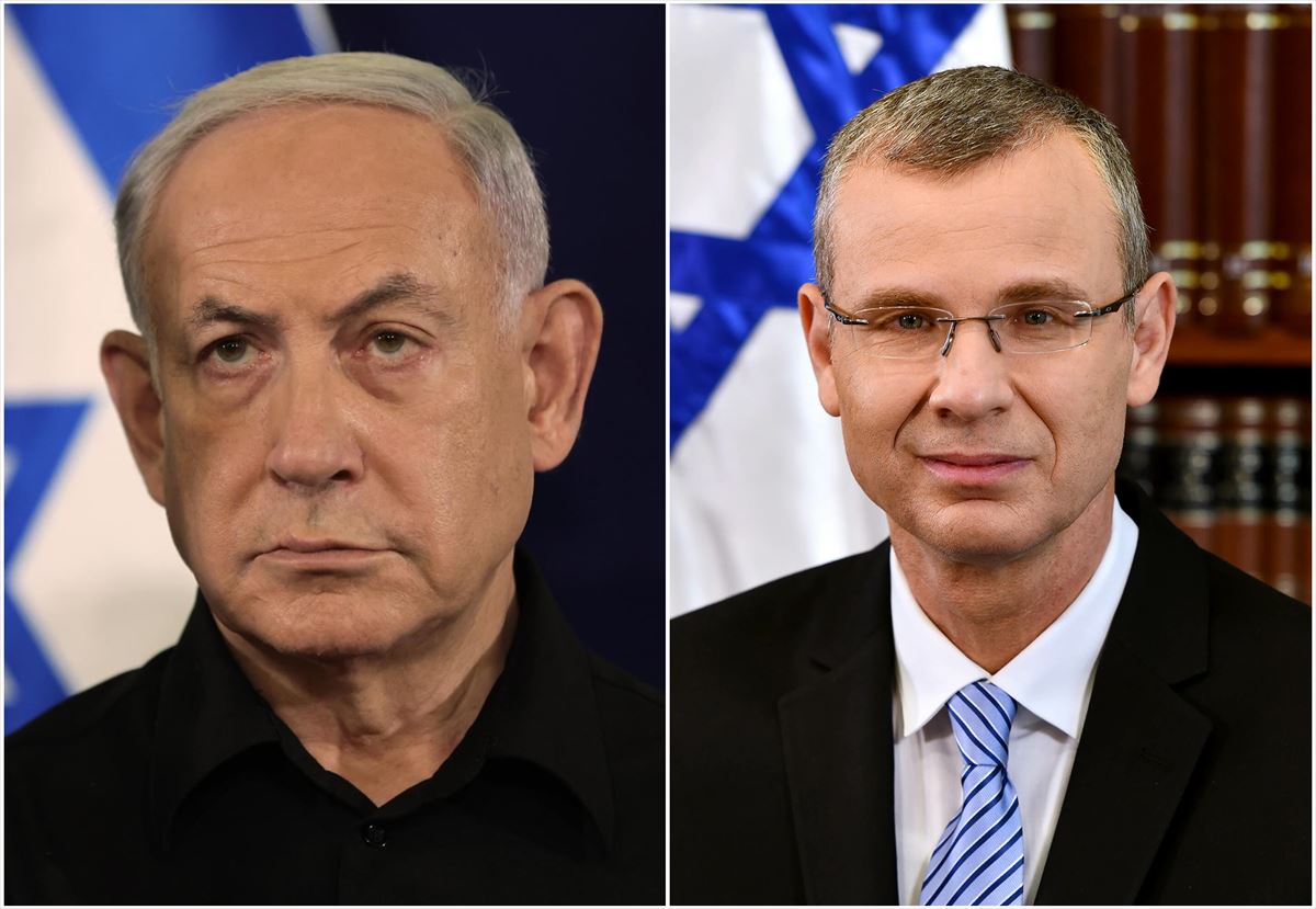 Bejamin Netanyahu y Yariv Levin.