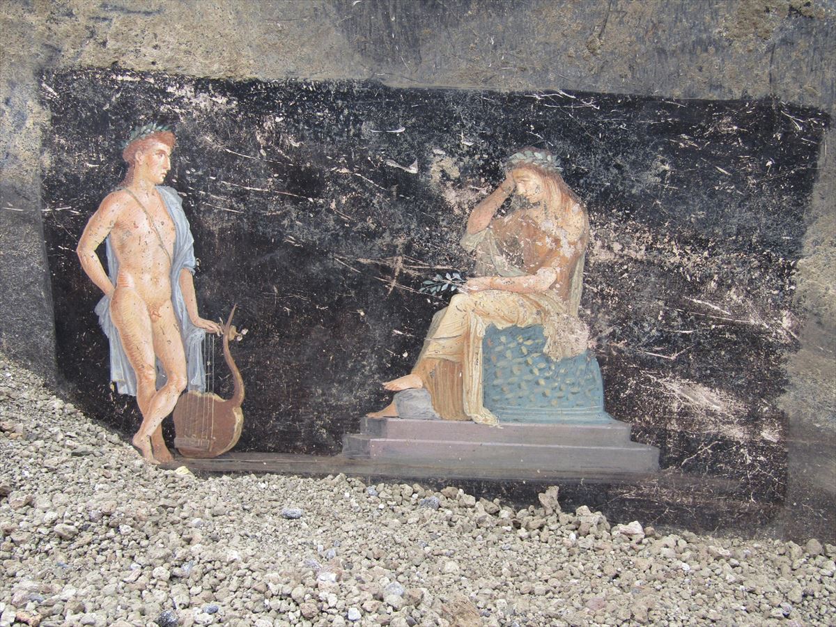 Ponpeian topatutako gelako irudi bat. Argazkia: Italiako Kultura Ministerioa / Ponpeiako Parke Arkeologikoa.
