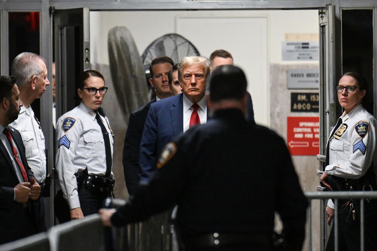 El expresidente de los Estados Unidos, Donald Trump, en la corte de Manhattan. Foto: EFE