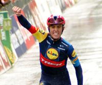 Juanpe Lopezek Pellizzarirekin alde egin du, bakarka gelditu da, eta etapa irabazi du Schwazen