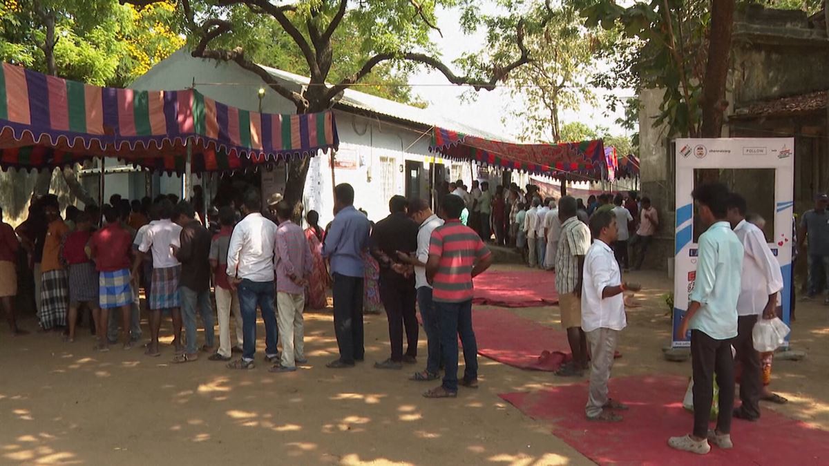 Elecciones en la India. Imagen obtenida de un vídeo de Agencias.