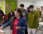 La candidata a lehendakari por Elkarrekin Podemos Miren Gorrotxategi acude a su colegio electoral en Durango
