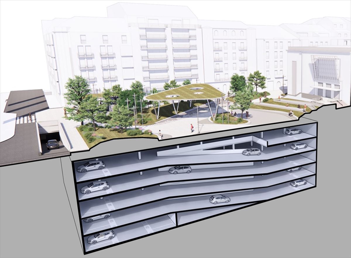 Así quedará el nuevo parking del ensanche. Foto: Ayuntamiento de Bilbao
