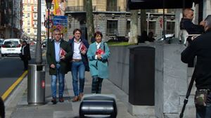 El PSE-EE llega a Sabin Etxea para su primera reunión negociadora con el PNV