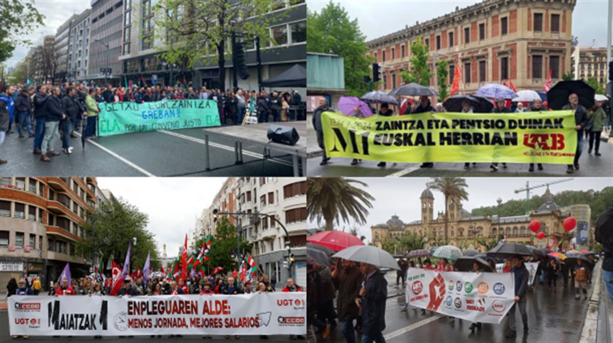 Hego Euskal Herriko manifestazio nagusiak. Argazkiak: EFE