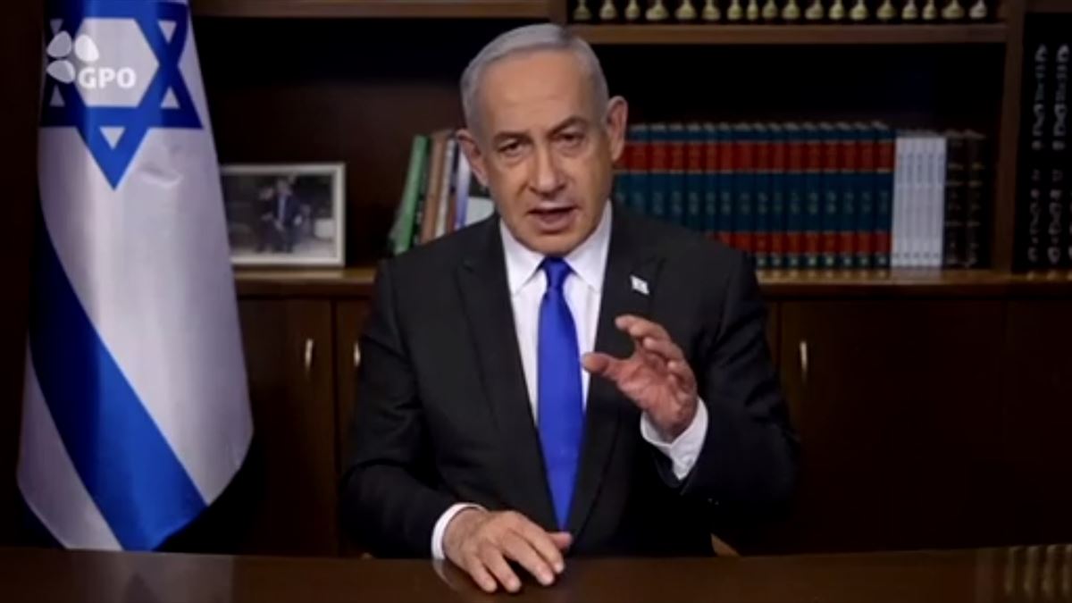 Netanyahu, en su mensaje de este sábado. EFE. 