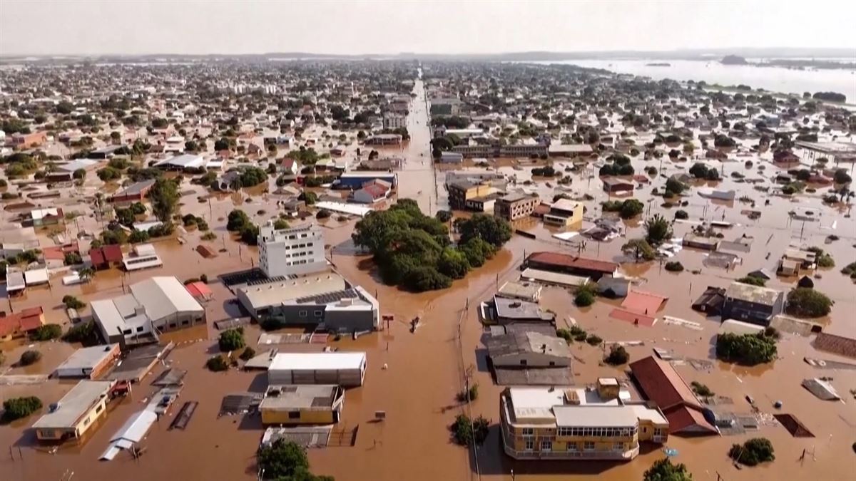 Inundaciones en Brasil. Imagen obtenida de un vídeo de Agencias.