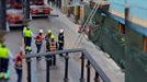 Cinco heridos en el derrumbe de parte de un edificio en Bilbao