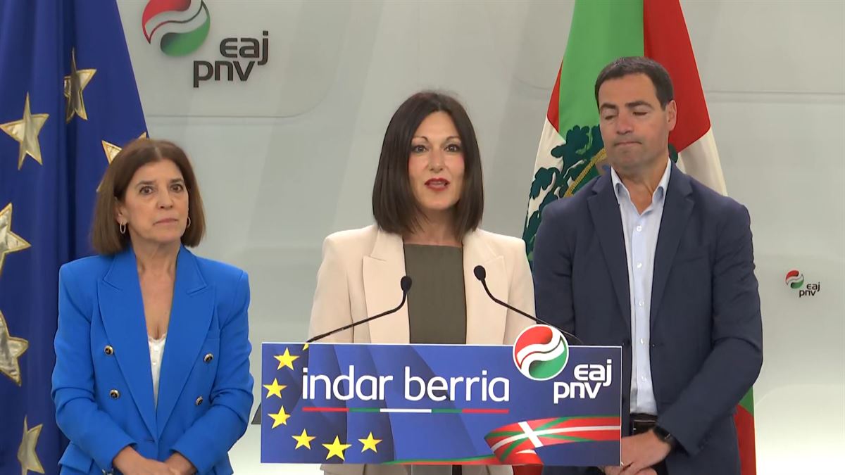 Oihane Agirregoikoa, cabeza de lista del PNV en las elecciones europeas. Foto: EITB Media.