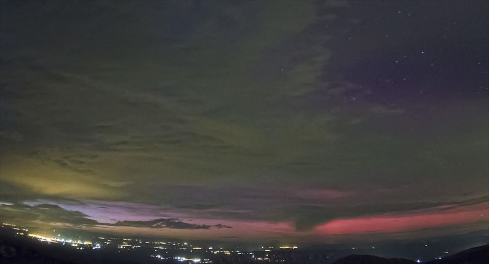 Aurora boreal en Almería. Foto: EFE