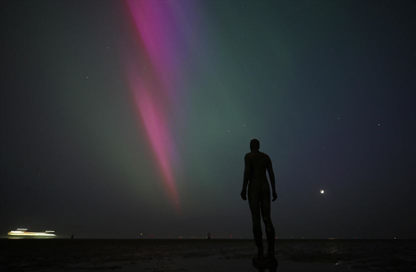 Aurora boreal en Reino Unido. Foto: EFE