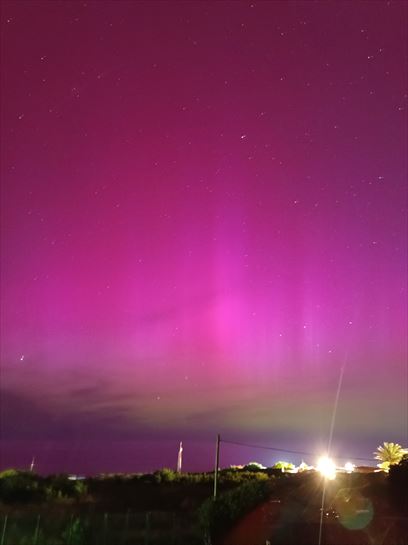 Aurora boreal en Hondarribia. Foto: Xabier Zendoia