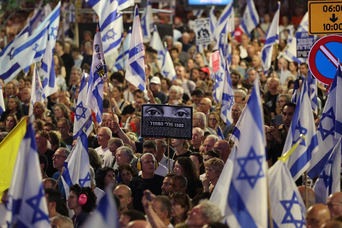 Netanyahuren aurkako manifestazioa, Tel Aviven. Argazkia: EFE