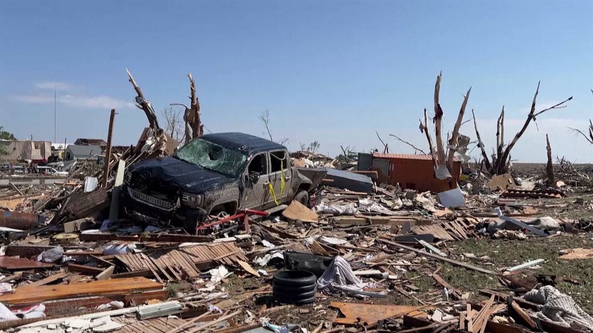 Tornado en Iowa. Imagen obtenida de un vídeo de Agencias.