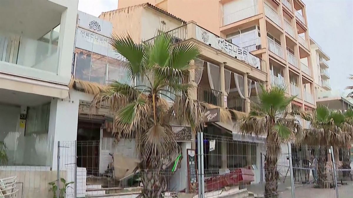 El restaurante derrumbado en la Playa de Palma