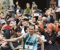 Kilian Jornet eta Sylvia Nordskar, 2024ko Zegama-Aizkorri mendi maratoiko garaileak