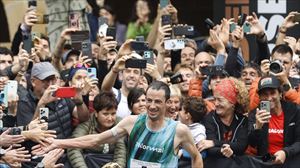 Kilian Jornet eta Sylvia Nordskar, 2024ko Zegama-Aizkorri mendi maratoiko garaileak