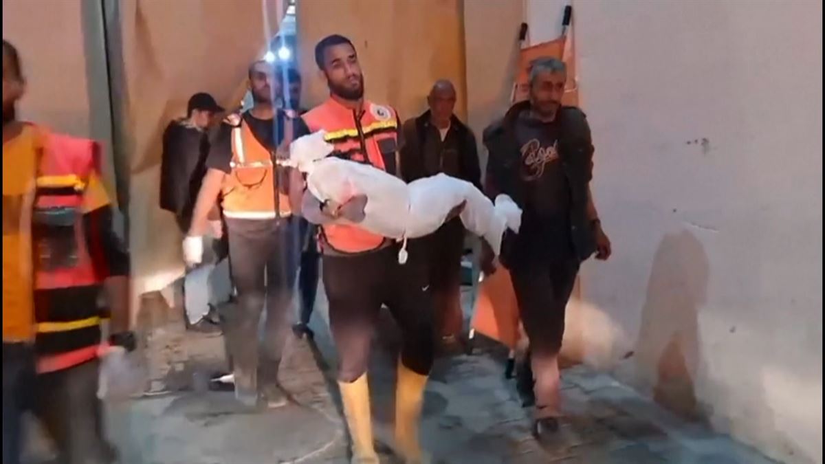 Ataque en Ráfah. Imagen obtenida de un vídeo de Agencias.