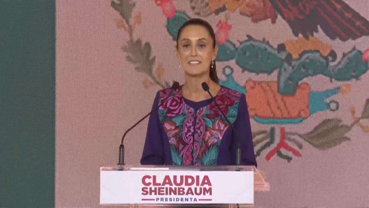 Claudia Sheinbaum. Imagen obtenida de un vídeo de Agencias. 