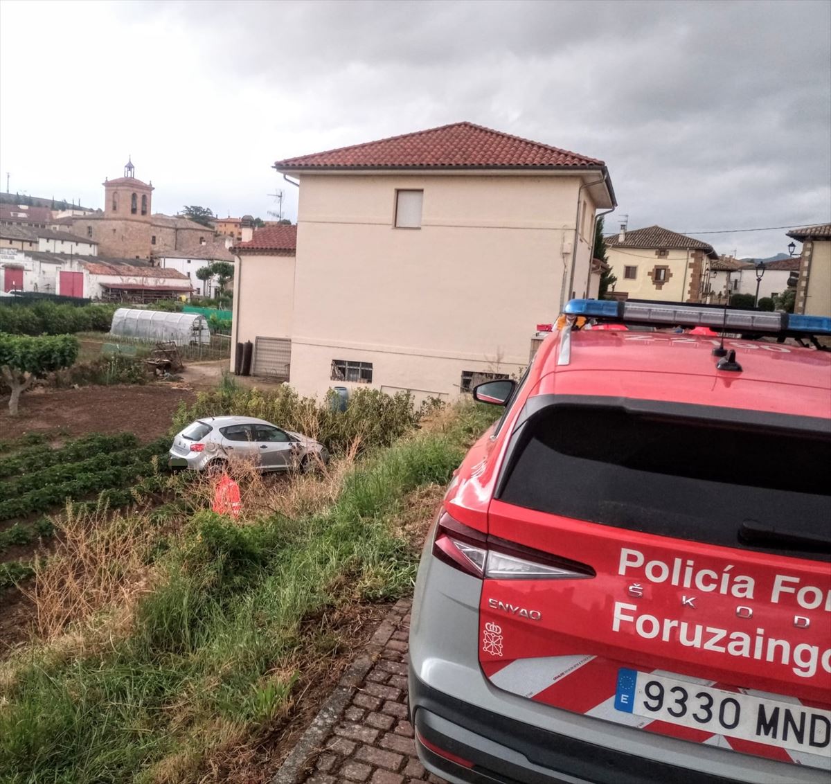 Lugar del accidente. Foto: Policía Foral de Navarra. 
