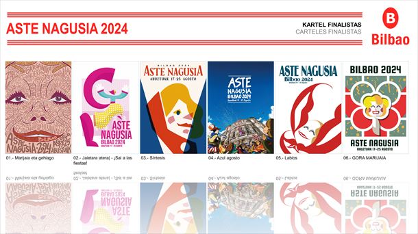 Los 6 carteles finalistas para Aste Nagusia 2024