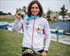 Maialen Chourraut se cuelga la medalla de plata en Cracovia