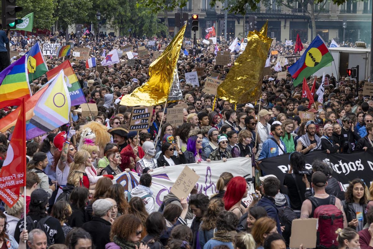 Eskuin muturraren aurkako protesta, Frantzian. Argazkia: EFE