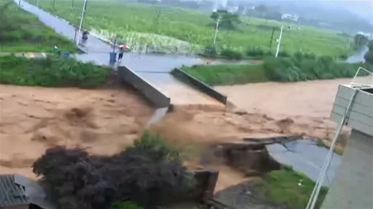 Inundaciones en China. Imagen obtenida de un vídeo de Agencias.