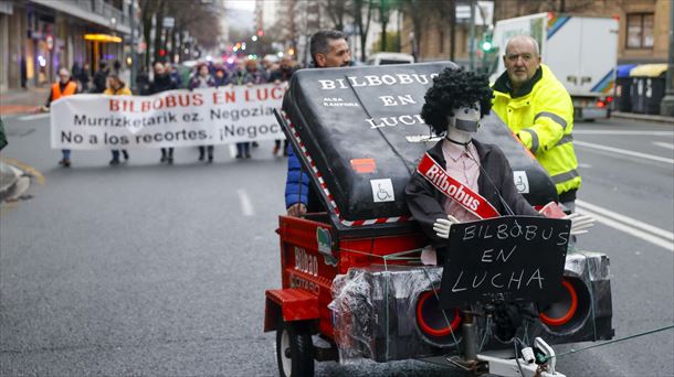 Movilización de los trabajadores de Bilbobus.