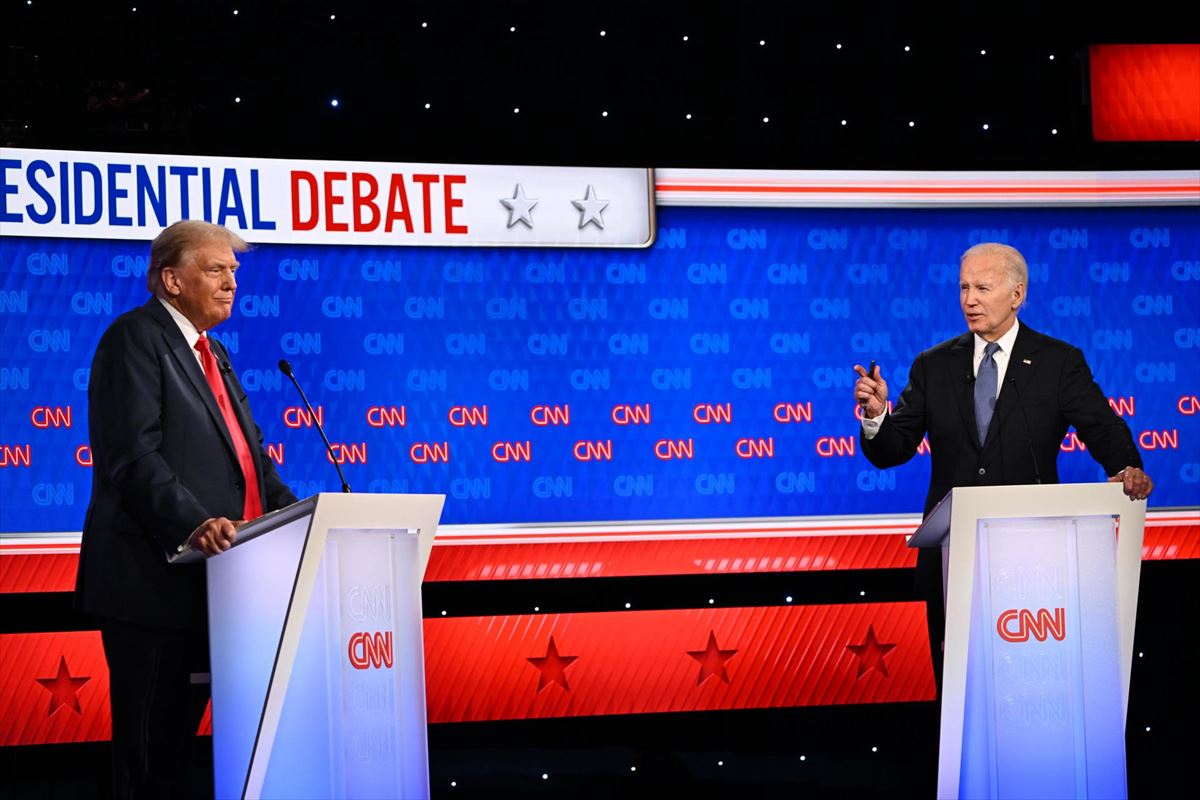 Momento del debate entre Joe Biden y Donald Trump. Imagen: EFE