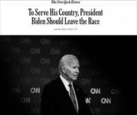 'The New York Times' egunkariak hautagaitza uzteko eskatu dio Joe Biden presidenteari