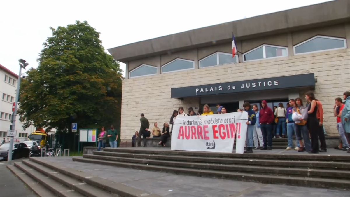 Protesta de Itaia. Imagen obtenida de un vídeo de EITB Media.