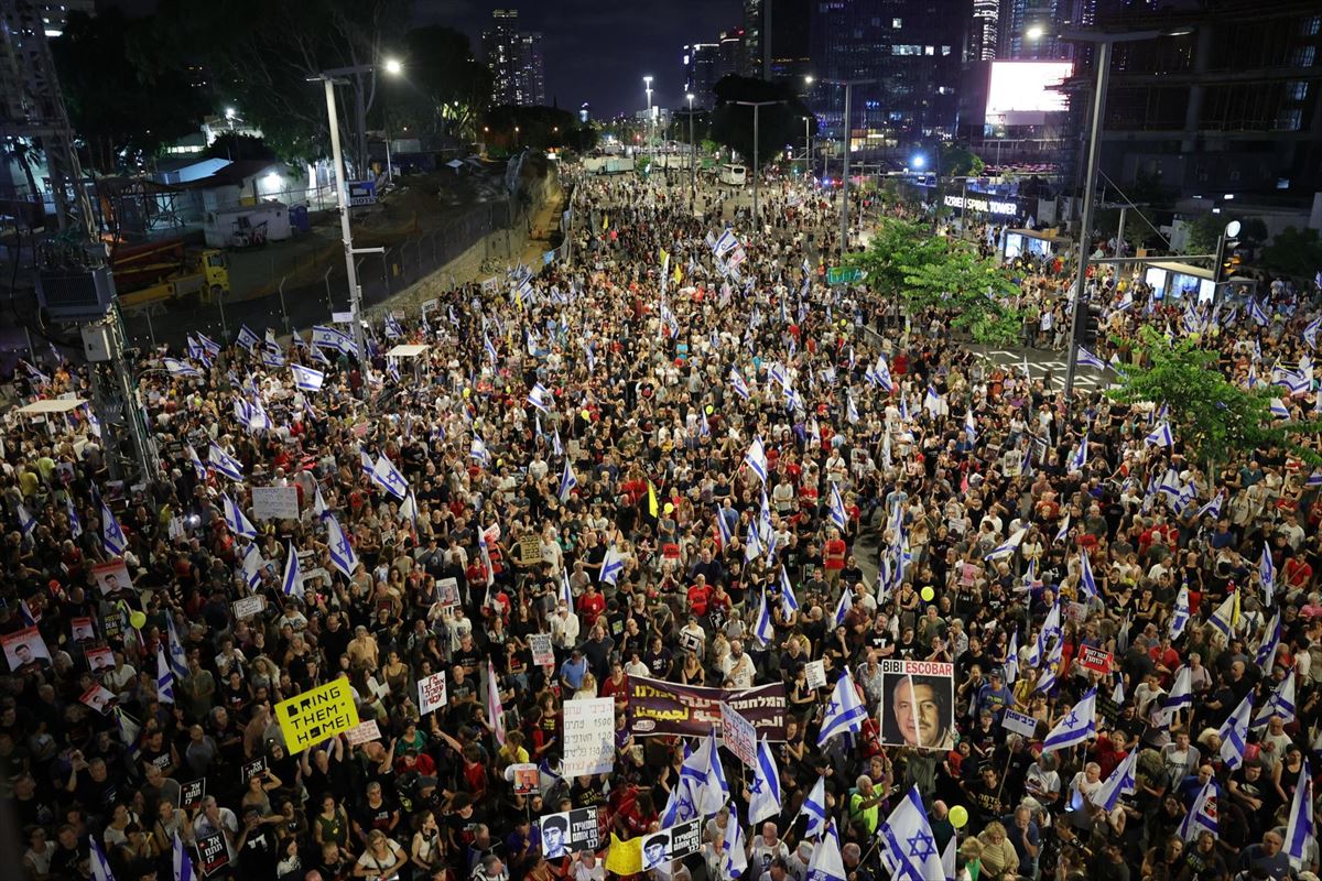 Protesta en Tel Aviv, hoy. EFE. 
