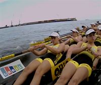 Bandera Edinor de la Liga Euskotren 2024: La regata de Orio vista desde el interior de la trainera