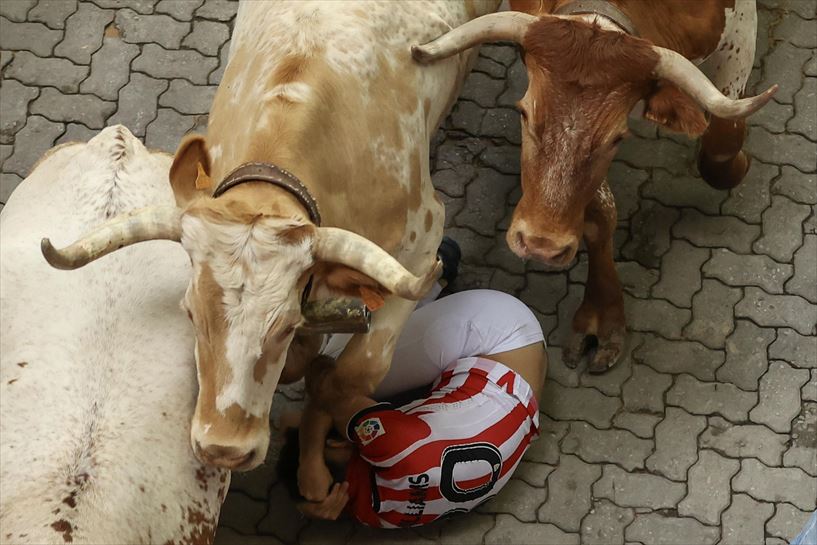 Encierro del 10 de julio. Foto: EFE.