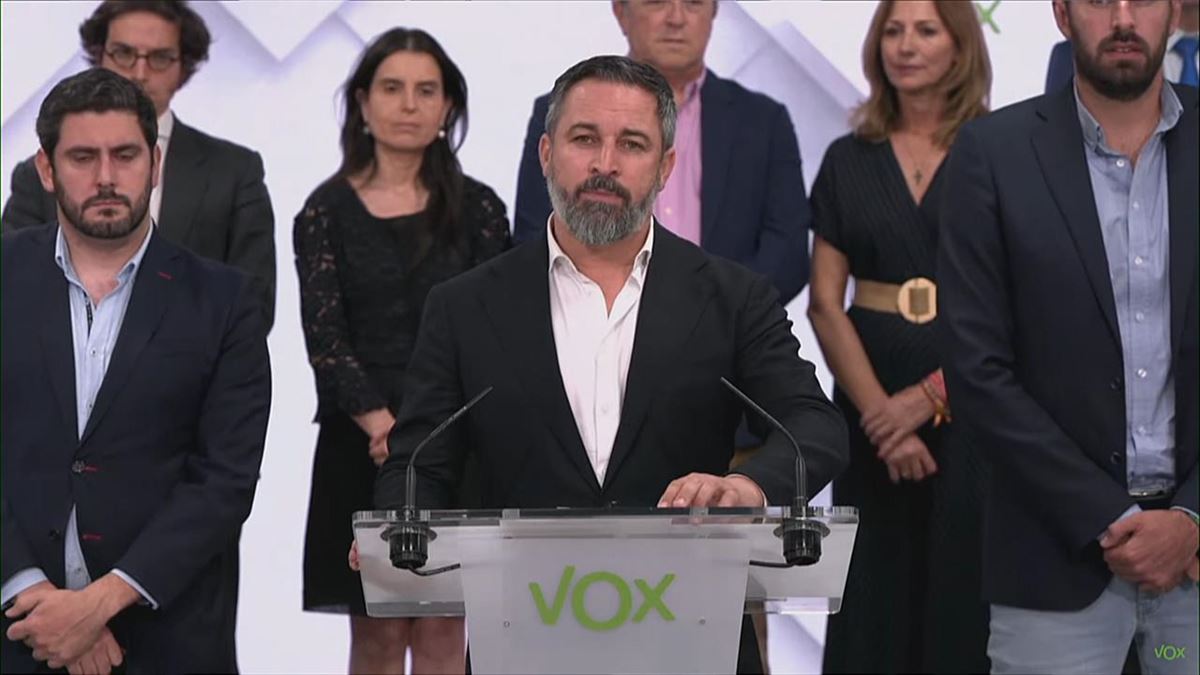 El líder del partido de ultraderecha Vox, Santiago Abascal. Imagen: EITB