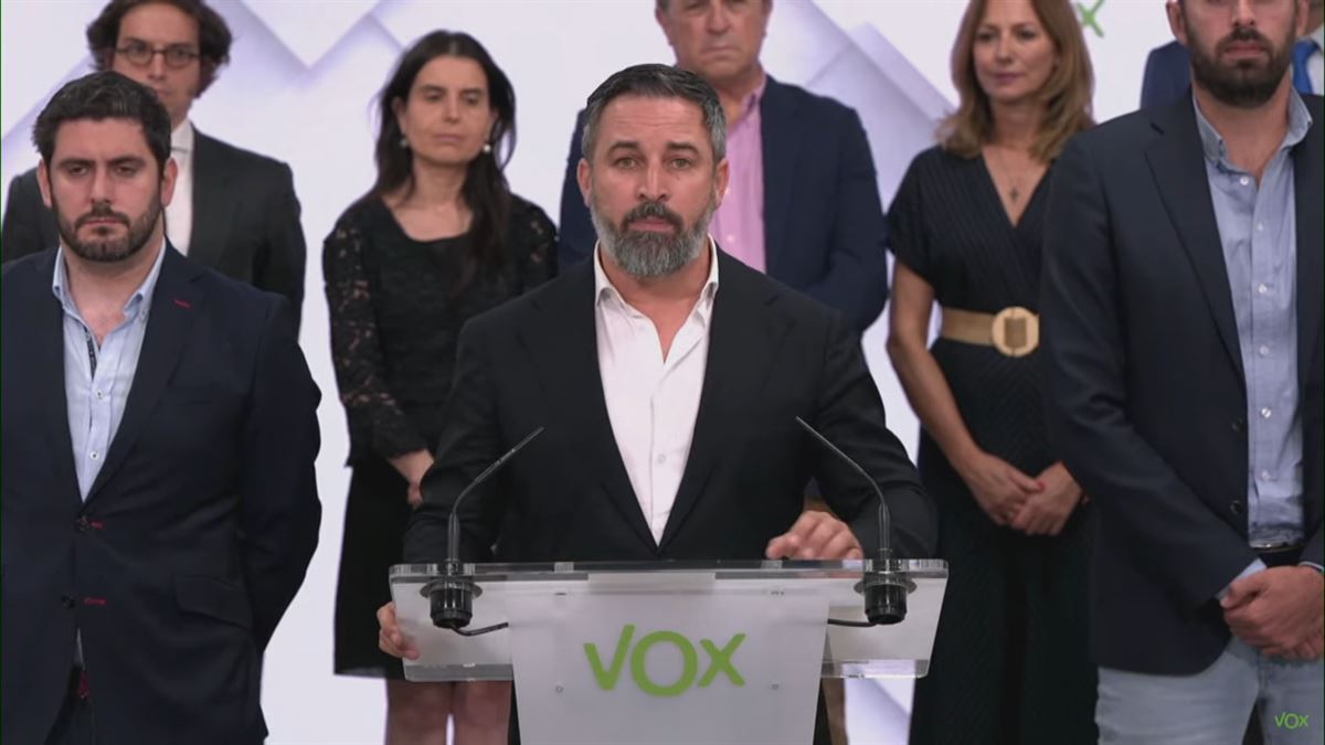 El líder del partido de ultraderecha Vox, Santiago Abascal. Imagen: EITB