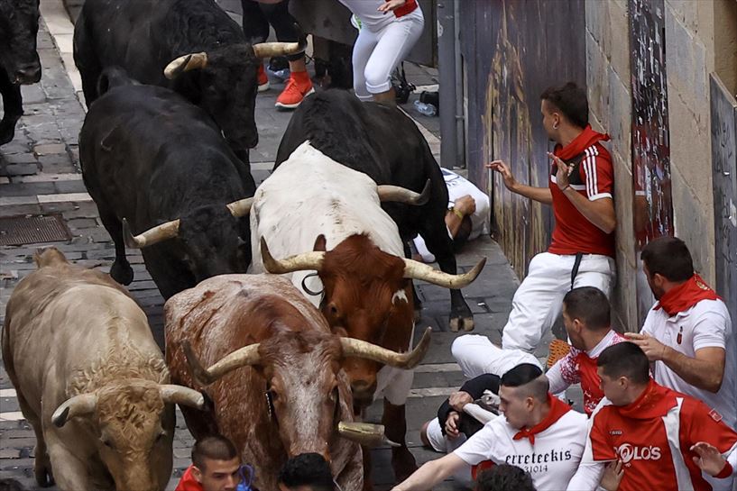 Encierro del 12 de julio. Foto: EFE.