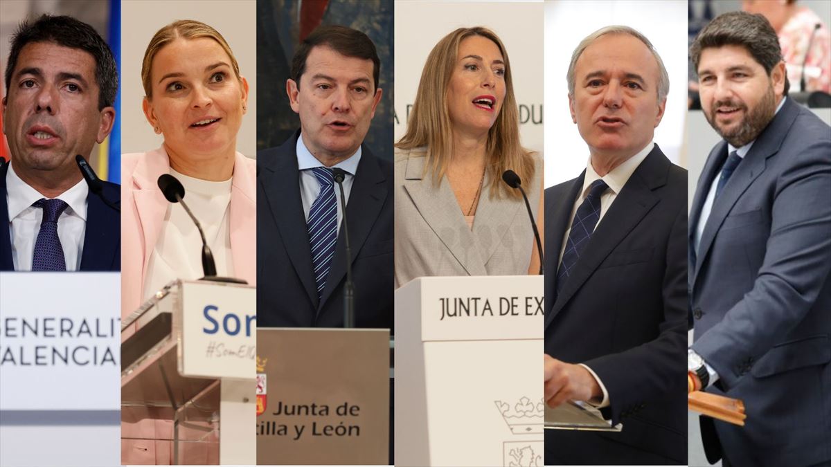 Los presidentes autonómicos del PP afectados por la ruptura con Vox. Foto: EFE/eitb.eus