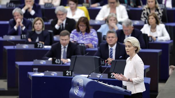 La presidenta de la Comisión Europea y candidata a repetir en el cargo, Ursula von der Leyen. EFE