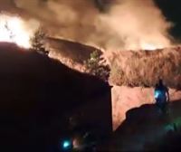 Incendio en el interior del fuerte de San Cristóbal en el monte Ezkaba