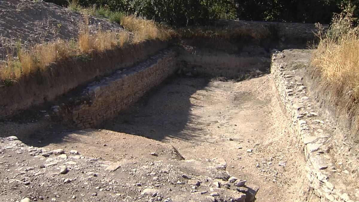 Trabajos en el yacimiento romano de Arkaia (Álava). Imagen: EITB